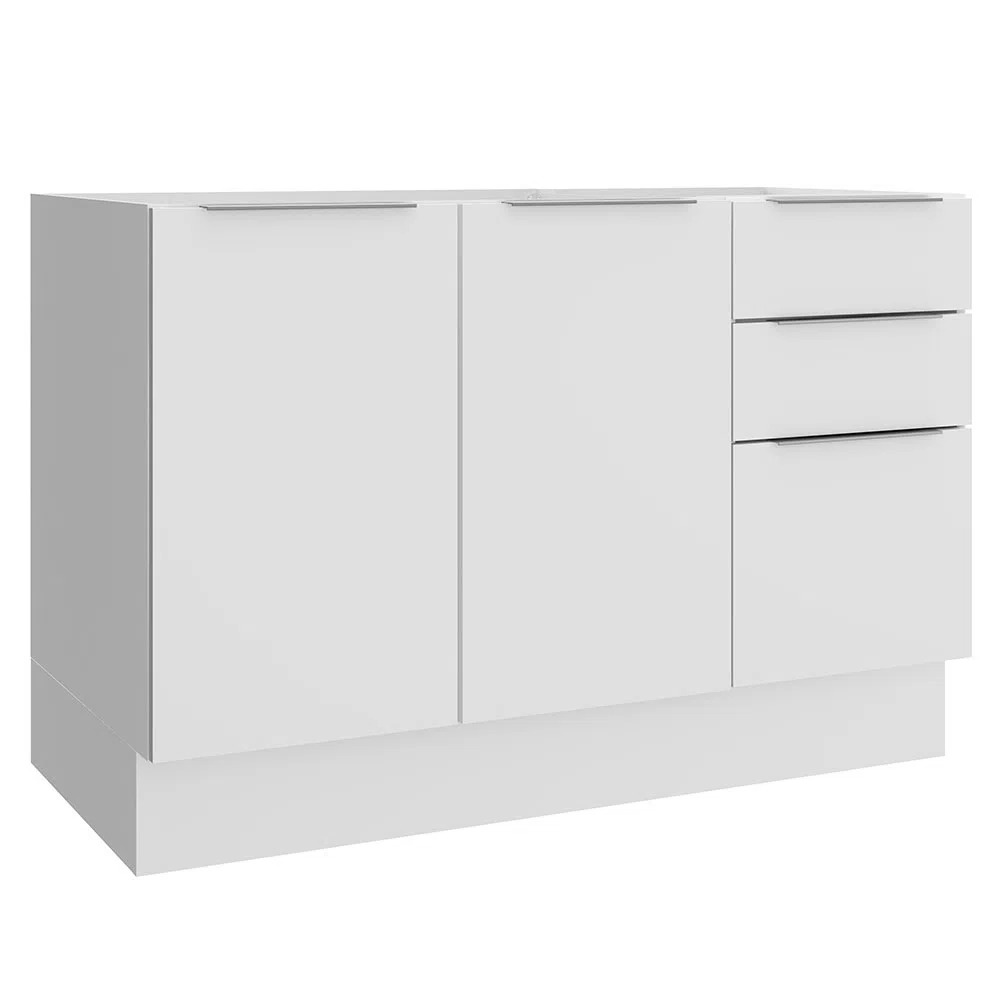 imagem de Balcão Gabinete de Pia Stella 120x81x52 (Sem Tampo e Pia) Branco Madesa - G2412409TE